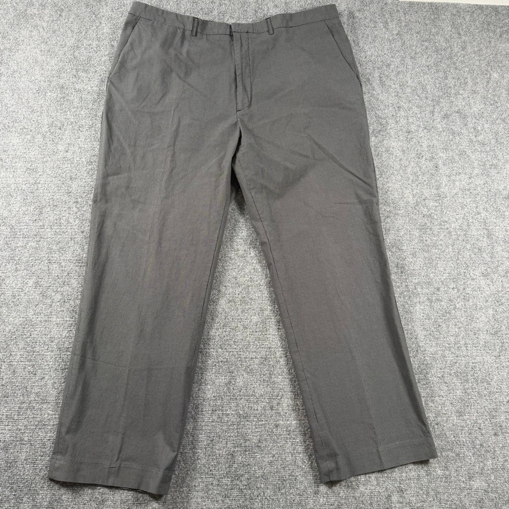 Michael Kors Dress Pants Mens 40x32 Grey Micro Houndstooth Cotton Business